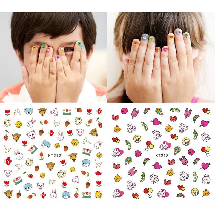 Nail Art Stickers Decals for Kids Girls, 600+Design Animal Fruit Dinosaur Car Flower Self Adhesive 3D Nail Art Sticker DIY Manicure Supplies for Children Birthday Tea Spa Party Nail Salon Gift