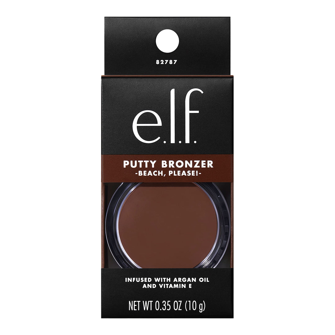 Putty Bronzer, Creamy & Highly Pigmented Formula, Creates a Long-Lasting Bronzed Glow, Infused with Argan Oil & Vitamin E, Beach, Please!, 0.35 Oz