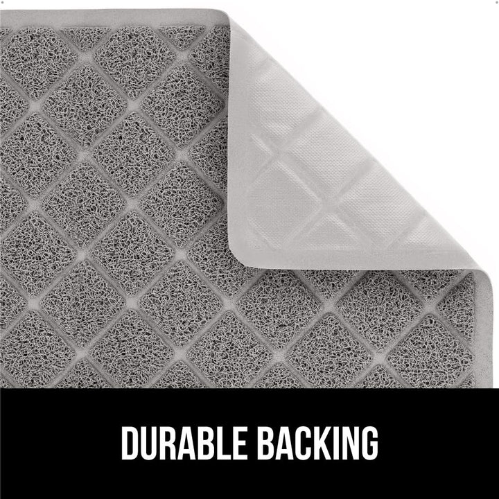 Cat Litter Box Mat, Water Resistant Kitty Litter Trapping Mat, Textured Backing, Easy to Clean, Less Waste and Clean Floors, Kitten Supplies for Indoor Cats, Soft on Paws, 24x17 Gray