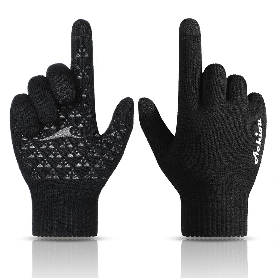 Winter Gloves, Gloves for Men Women, Upgraded Touch Screen Texting Warm Running Gloves with Thermal Soft Knit Lining