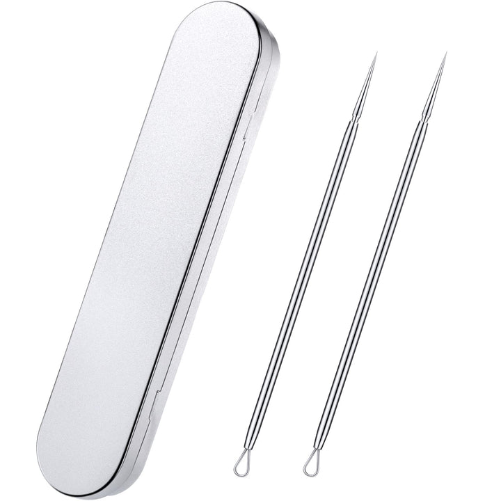 Titanium Lancet Needle Pimple Popper Tool Facial Milia Remover Blackhead Blemish Remover Blackhead Whitehead Extractor Professional Lancet Zit Blemish Comedone Removal Tool 2 Pieces with Box