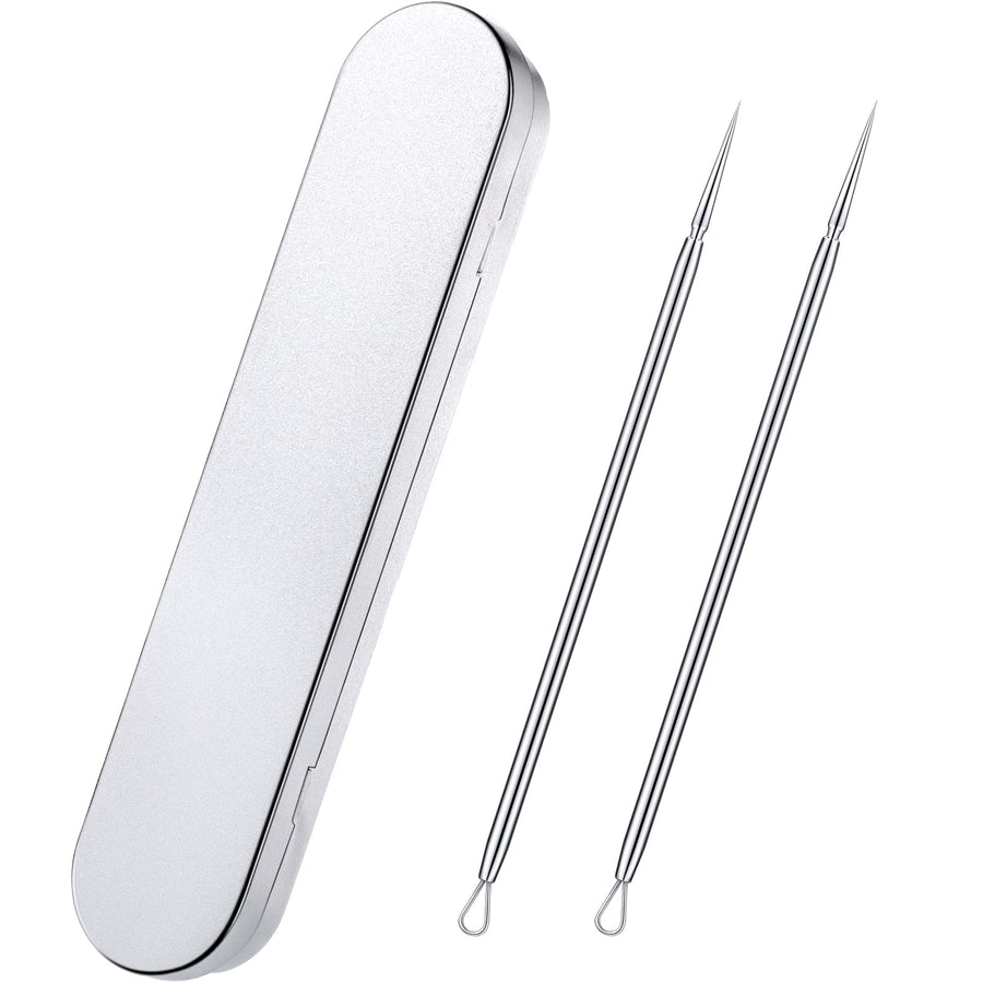 Titanium Lancet Needle Pimple Popper Tool Facial Milia Remover Blackhead Blemish Remover Blackhead Whitehead Extractor Professional Lancet Zit Blemish Comedone Removal Tool 2 Pieces with Box