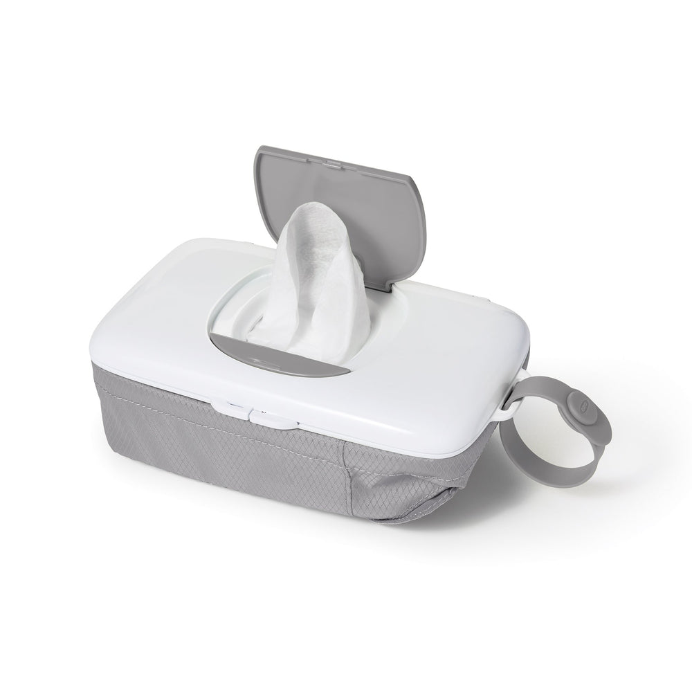 Tot On-The-Go Wipes Dispenser with Diaper Pouch, Gray