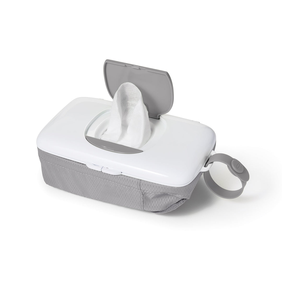 Tot On-The-Go Wipes Dispenser with Diaper Pouch, Gray
