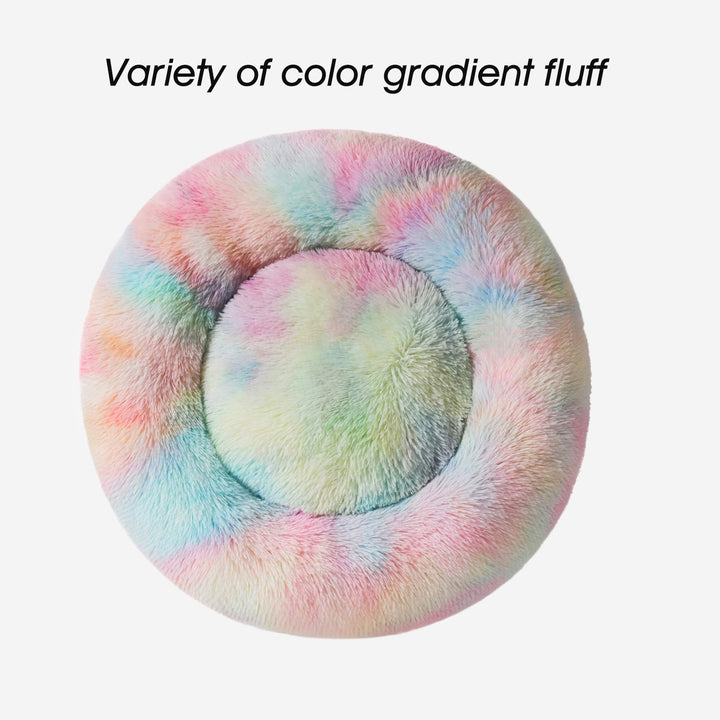 Calming Dog & Cat Bed, Anti-Anxiety Donut Cuddler Warming Cozy Soft Round Bed, Fluffy Faux Fur Plush Cushion Bed for Small Medium Dogs and Cats (20/24/27/30)