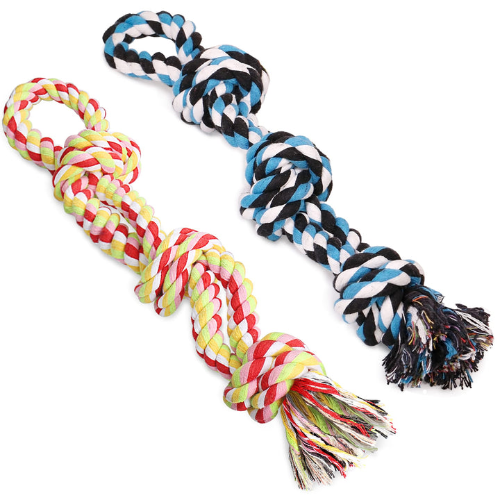 Dog Rope Toys Dog Grinding Teeth 2 Nearly Indestructible Dog Toys, Rope Toy for Large Dogs, Dental Cleaning Chew Toys, Dog Tug Toy for Boredom, Dog Rope Toy for Aggressive Chewers (2 Packs)