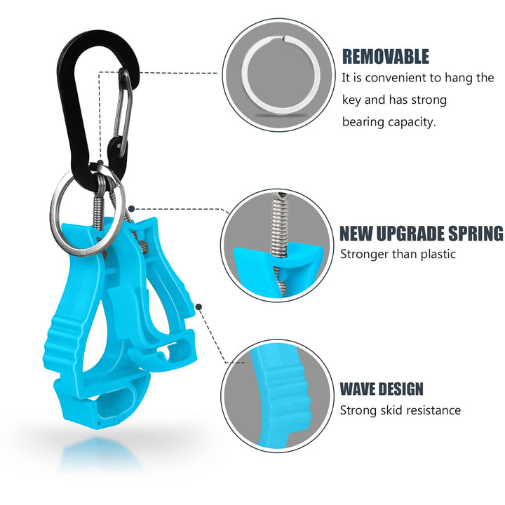 6 Pieces Blue Glove Clips for Work, Helmet, Tool, Mask, Towel, Glove and Duty Storage