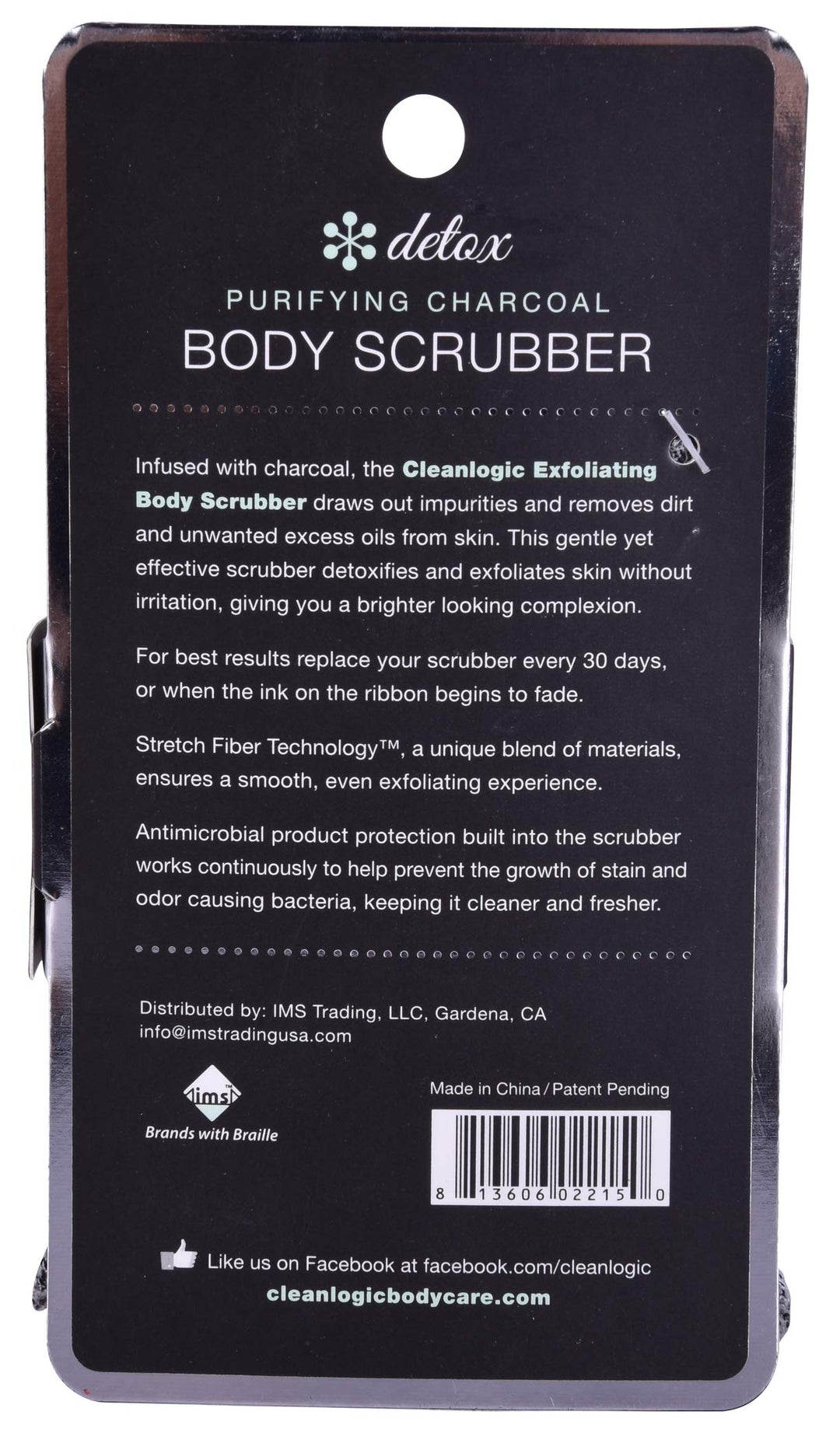 Detox Purifying Charcoal Body Scrubber, 1 Count