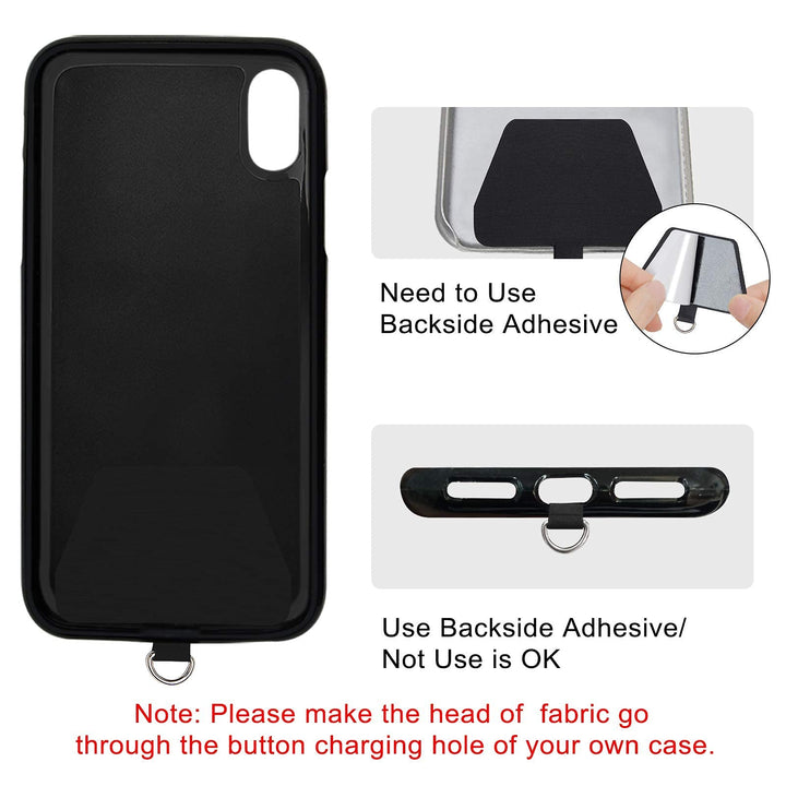 Phone Lanyard, Universal Cell Phone Lanyard with Adjustable Nylon Neck Strap, Phone Tether Safety Strap Compatible for Most Smartphones (Black)