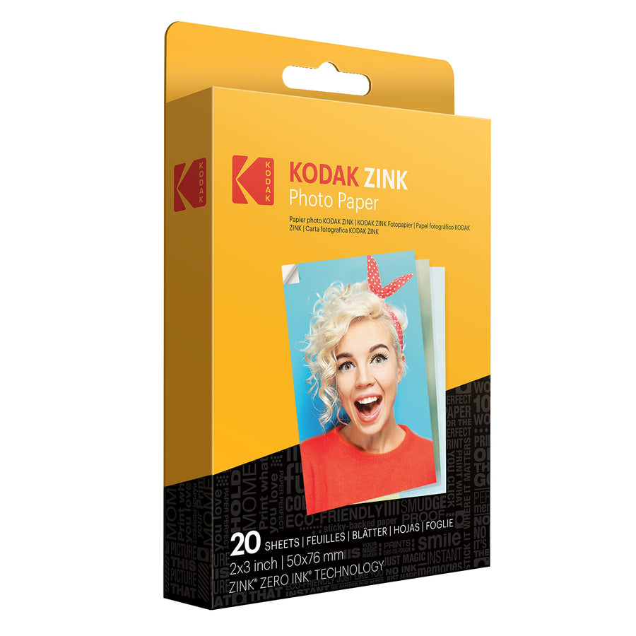 Kodak Premium Zink Photo Paper (20 Sheets) Compatible with Smile and PRINTOMATIC (NOT with Kodak Mini Shot, Mini2)