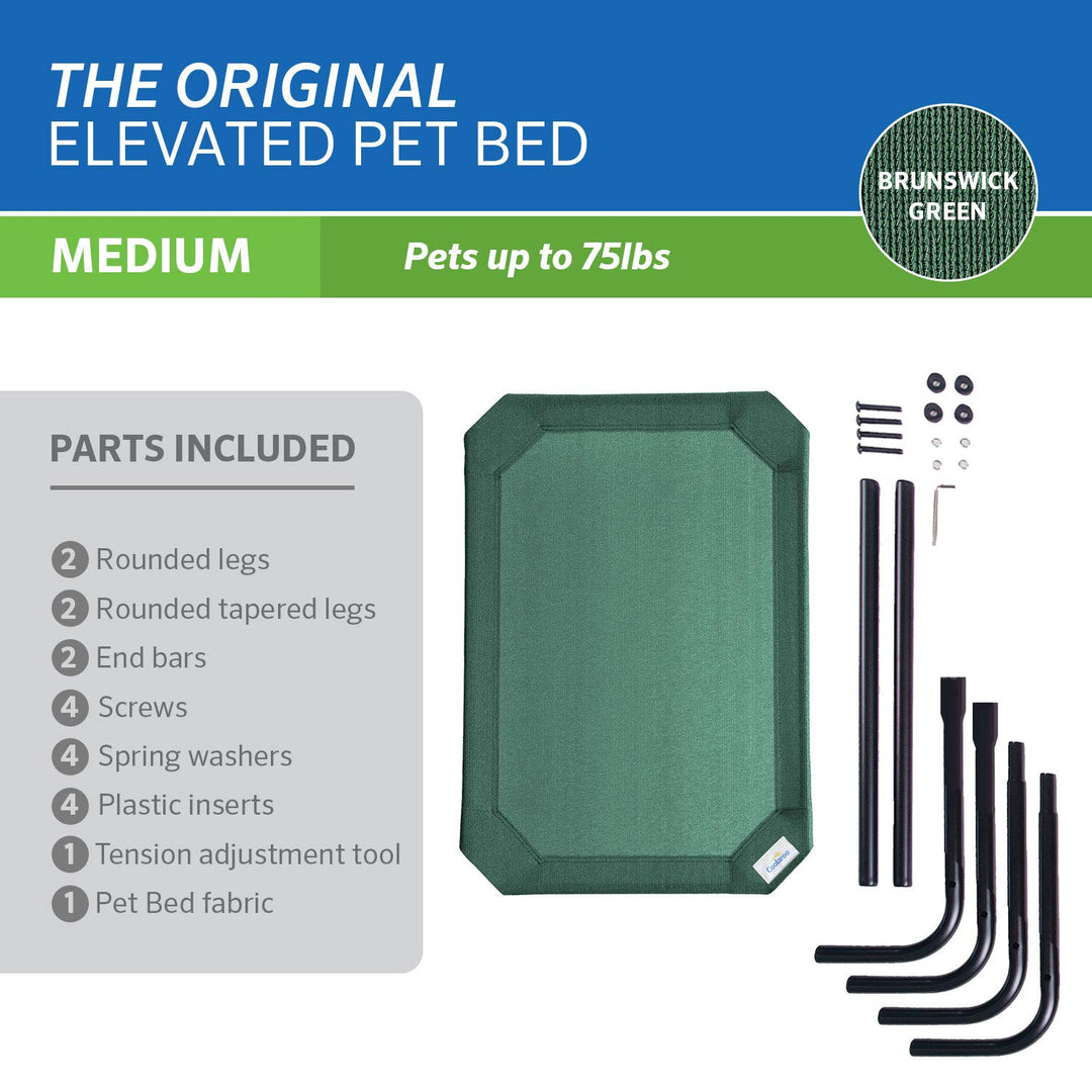 The Original Cooling Elevated Pet Bed, Medium, Brunswick Green