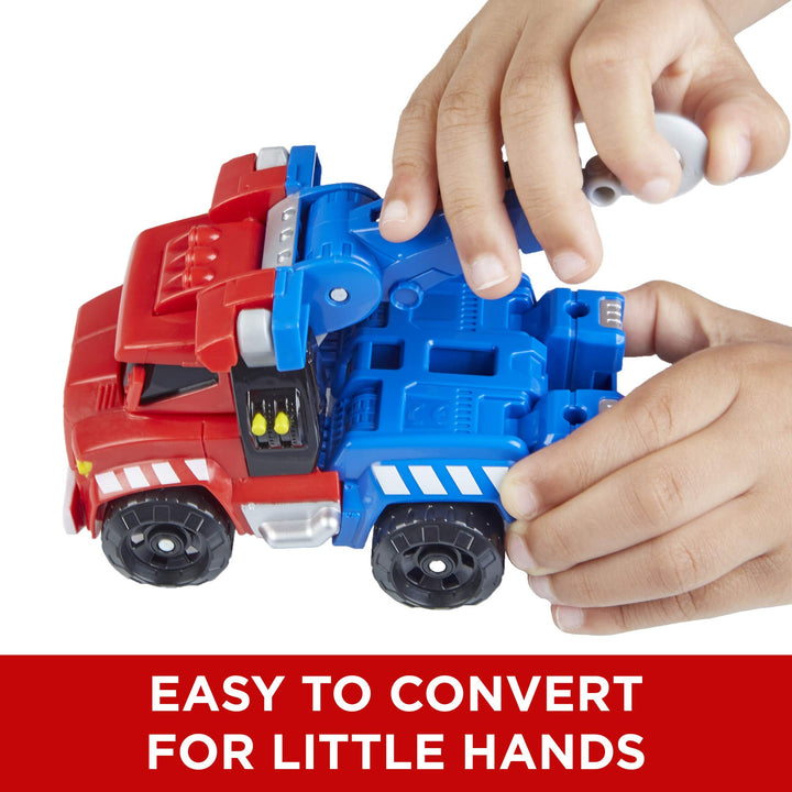 Playskool Heroes Rescue Bots Optimus Prime, 4.5-Inch Action Figure, Kids Converting Robot Toy, Christmas Stocking Stuffers, Ages 3+
