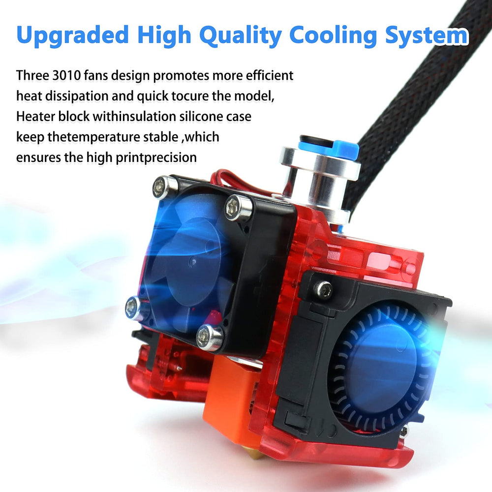 Yunbotong All Metal V6 Hotend. Upgraded V6 J-Head Bowden Extruder Hotend Accessories with 3 Cooling Fans(3010),Replacement Parts Hot End Kit for All 1.75mm E3D V6 Makerbot 3D Printer(24V V6)