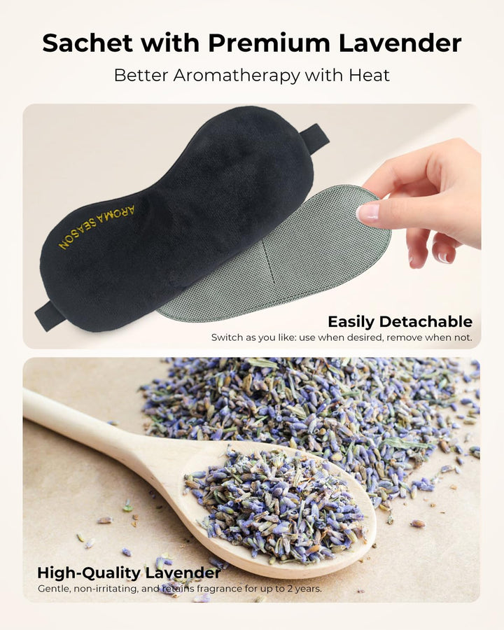 Heated Eye Mask, Warm Eye Compress for Dry Eyes MGD Stye Blephartitis Sinus Migraine, Graphene Heating Element with Natural Lavender Pack