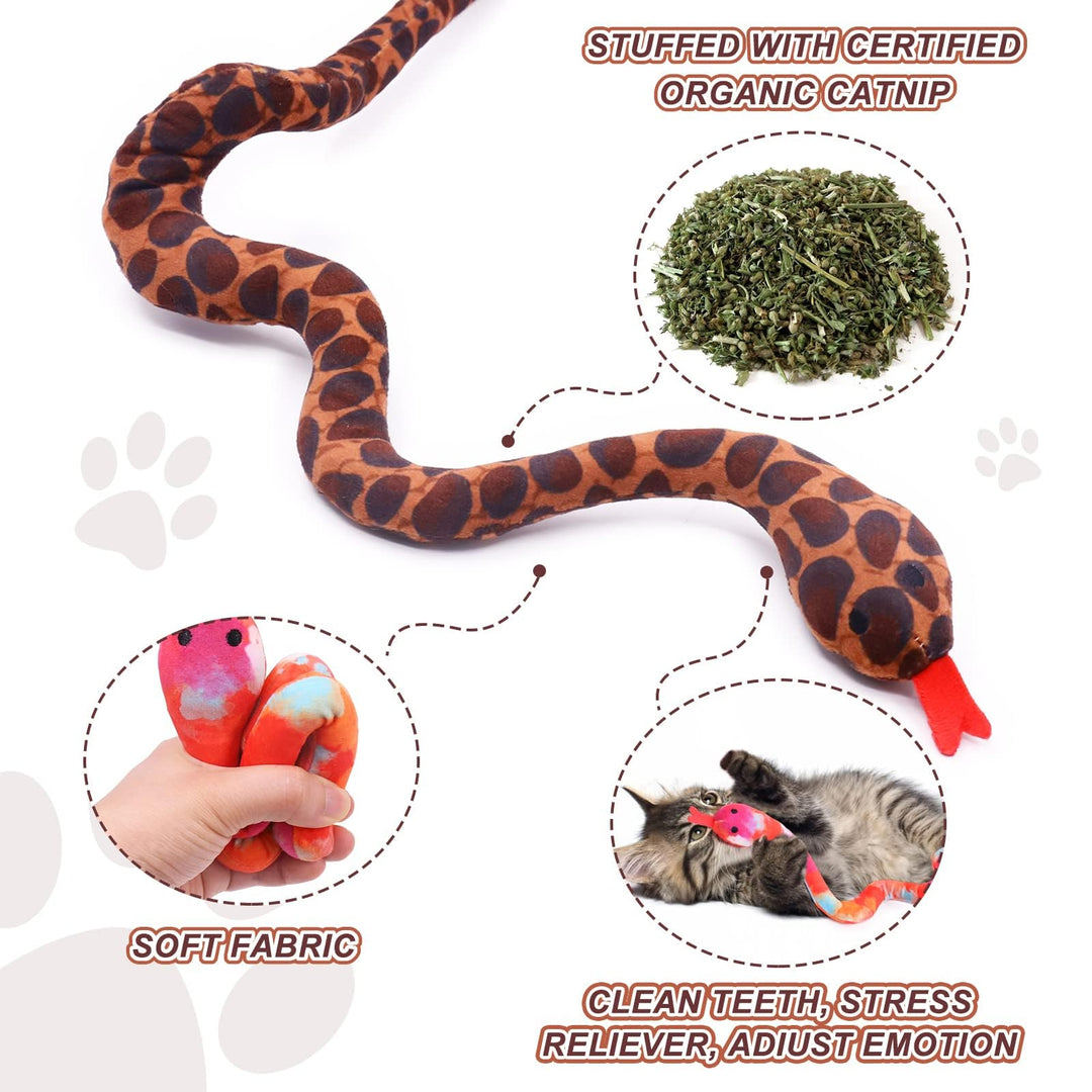 Snake Catnip Toys Kitten Supplies Interactive Catnip Toys for Indoor Cats Snakes Cat Toy Novelty Gift for Cat Lovers Dental Health Chew Catnip Toy for Cats Set of 3