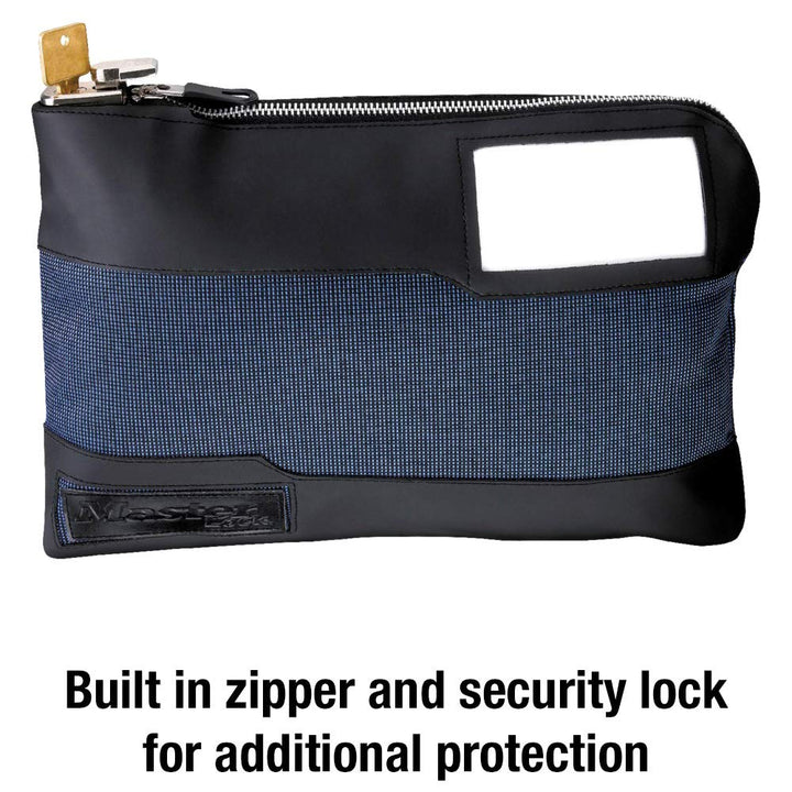 Money Bag with Key Lock and Zipper for Cash, 11-1/2 in. Long Locking Portable Travel Money Pouch Protects Passports, Valuables, 7120D
