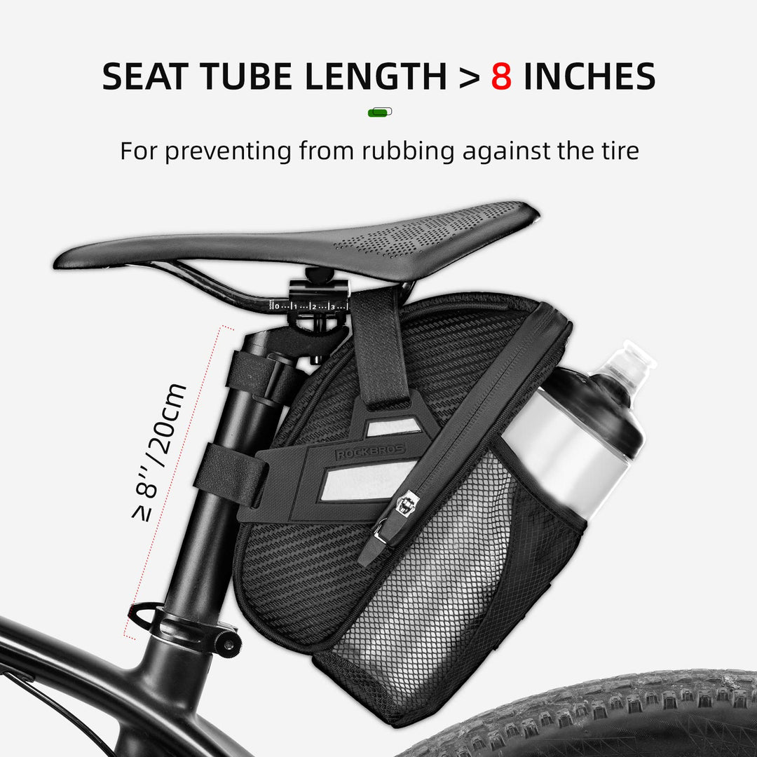 Bike Saddle Bags with Water Bottle Pouch Waterproof Bike Bags Under Seat Pack for Mountain Road Bike Saddle Bag Bicycles Storage Bag 1.6L