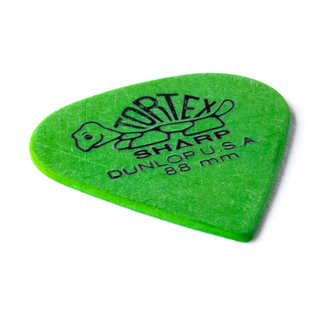Dunlop 412P.88 Tortex® Sharp, Green, .88mm, 12/Player's Pack