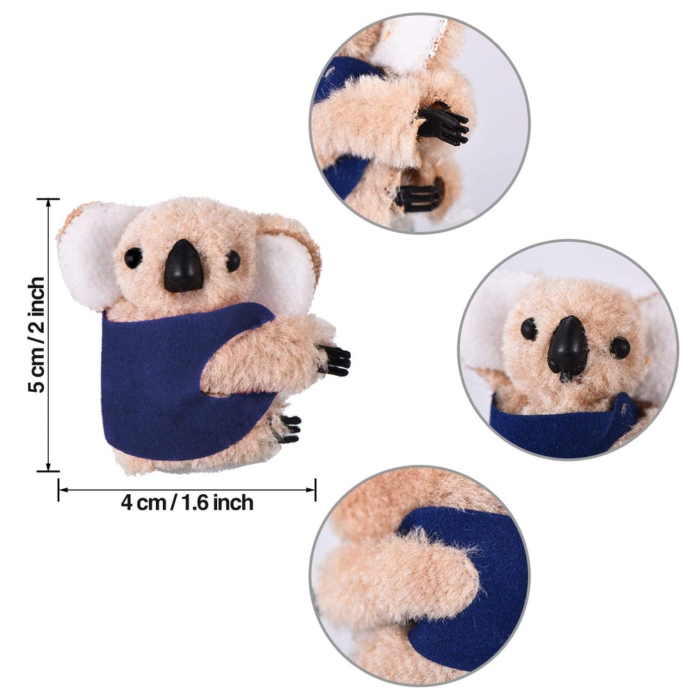 24 Pieces Koala Kangaroo Clip On Pencil Clips Animal Plush Pencil Clips Clip-On Critter Animal Clip with 4 Colors for Home Office Supplies(Koala Style)