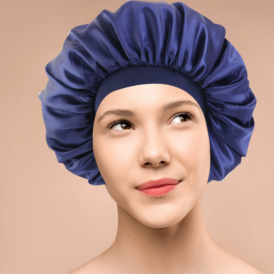 Satin Silk Bonnet Sleep Cap Extra Large Jumbo Day and Night Cap Hat Hair Covers for Black Women Curly Natural Hair Braid
