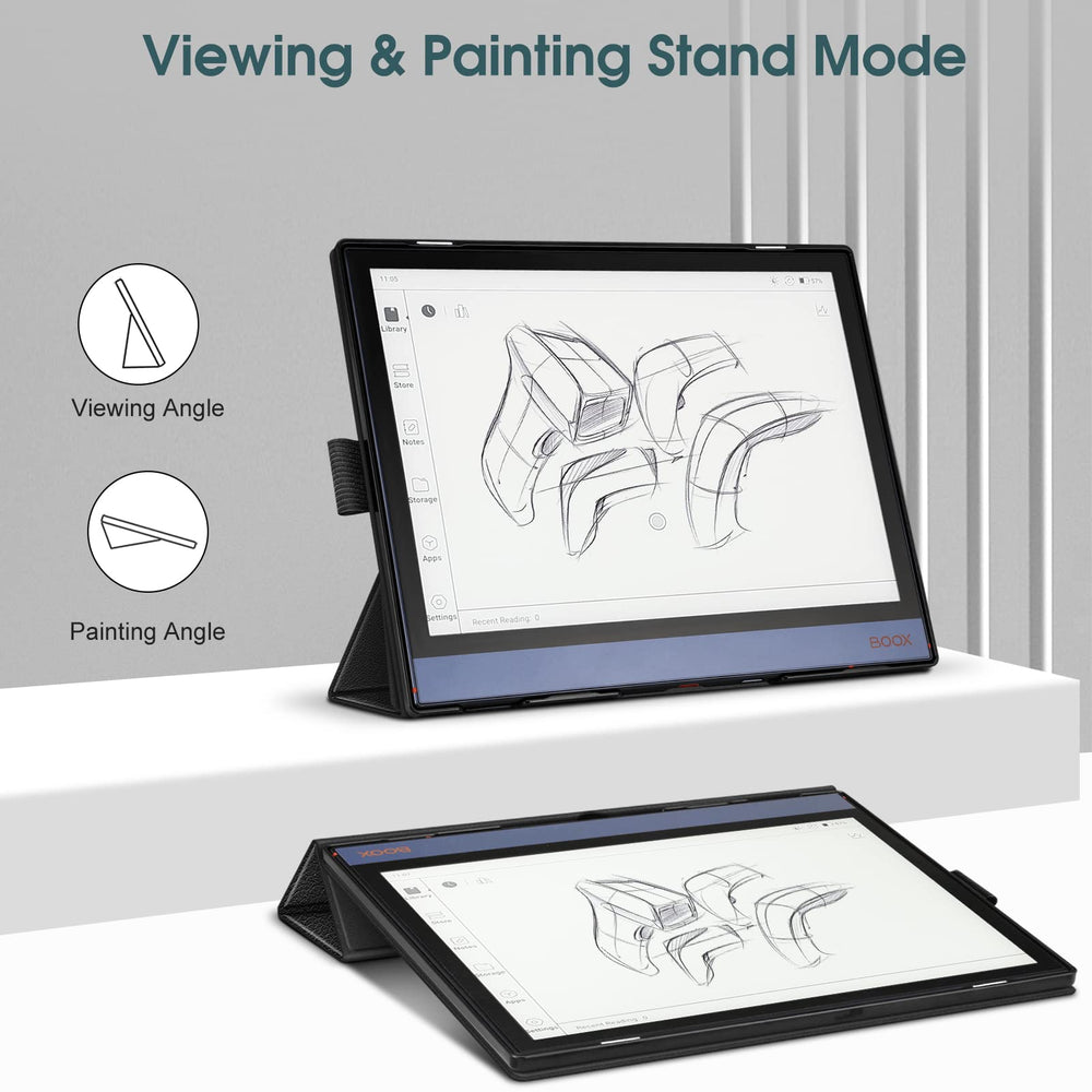 Trifold Case Compatible with BOOX Note Air 2 (2021) & BOOX Note Air 2 Plus (2022) Tablet 10.3 inch - Ultra Lightweight Slim Shell Foldable Stand Cover with Auto Sleep/Wake, Black