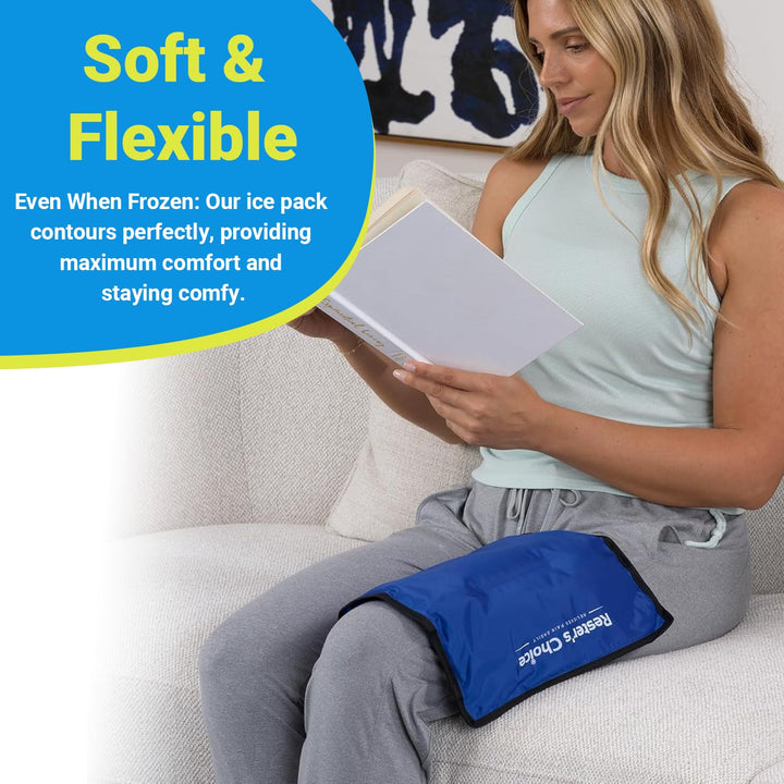 Gel Soft Flexible Ice Pack for Injuries Reusable - (Large: 11x14.5) for Hip, Shoulder, Knee, Back - Comfy Cold Pack Compress for Swelling, Bruises, Surgery