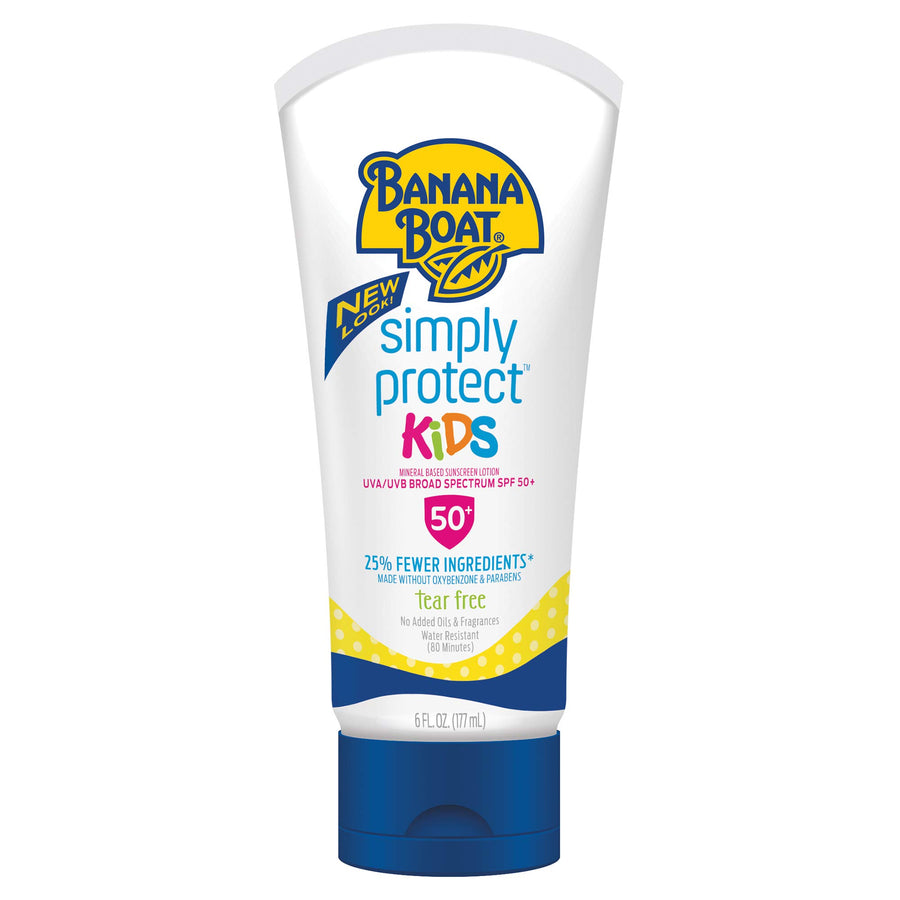 Simply Protect Mineral-Based Sunscreen Lotion for Kids, SPF 50+, Tear Free, 25% Fewer Ingredients, 6oz.