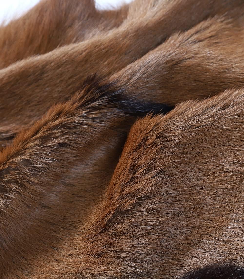 2PCS Real Goatskin Hide Fur Pelts Goat Skin Leather Goat Hide Home Decor Design Hunting Ornament Floor Wall Exhibit Display for DIY Clothing Sheepskin Fur Rug Exotic (Approx 21x15in)