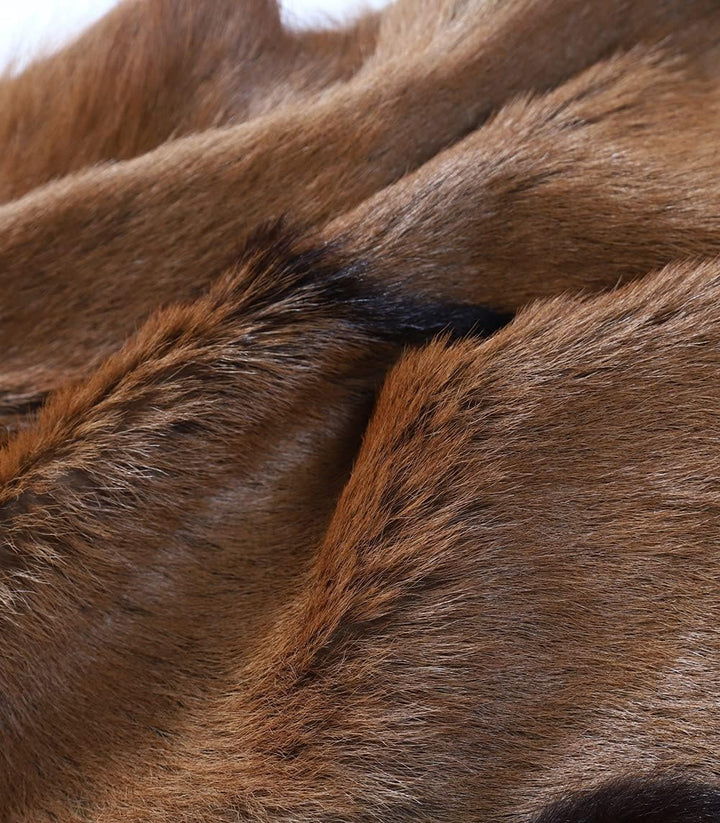2PCS Real Goatskin Hide Fur Pelts Goat Skin Leather Goat Hide Home Decor Design Hunting Ornament Floor Wall Exhibit Display for DIY Clothing Sheepskin Fur Rug Exotic (Approx 21x15in)