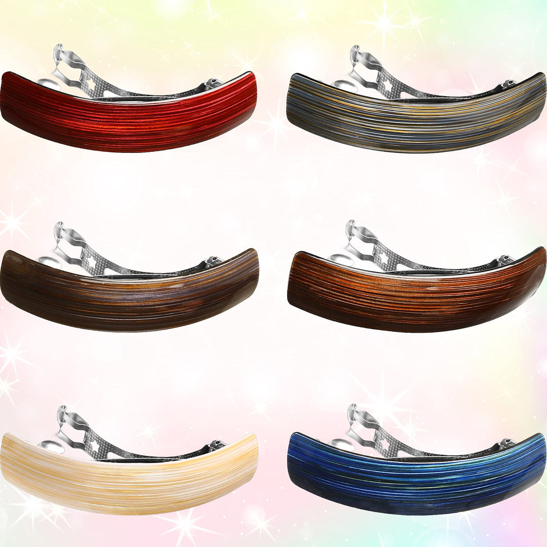 6 Pieces Hair Barrettes for Women Hair Clips Womens Hair Accessories Large French Hair Pin Retro Hair Clasp, 6 Colors (Retro Pattern)