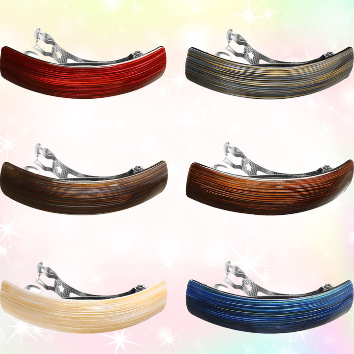 6 Pieces Hair Barrettes for Women Hair Clips Womens Hair Accessories Large French Hair Pin Retro Hair Clasp, 6 Colors (Retro Pattern)