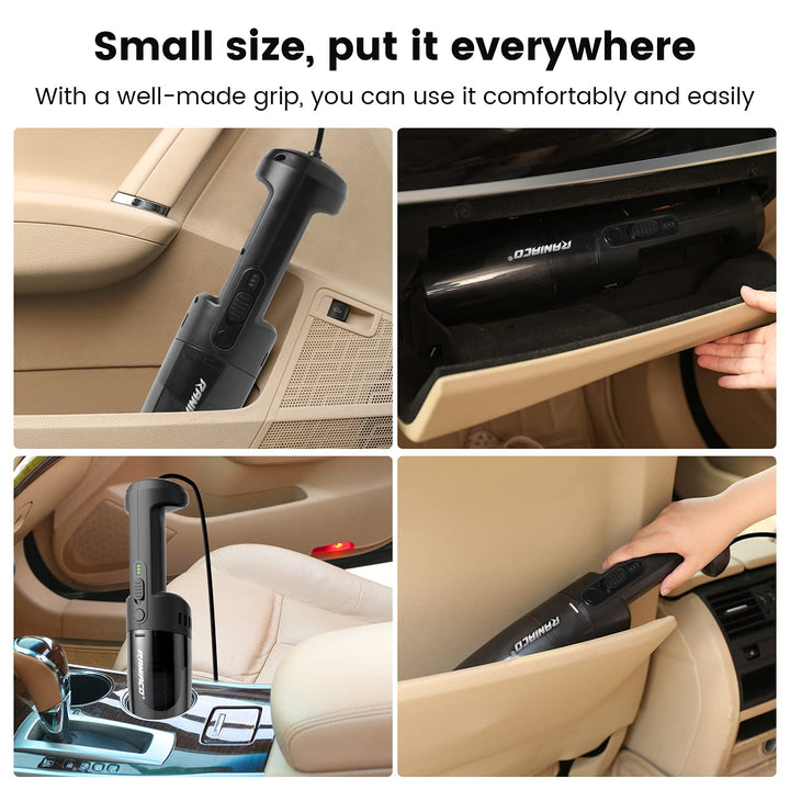 Car Vacuum, Car Vacuum Cleaner High Power 6000PA Mini Handheld Portable Corded Small Vacuum for Quick Car Cleaning (Black)…
