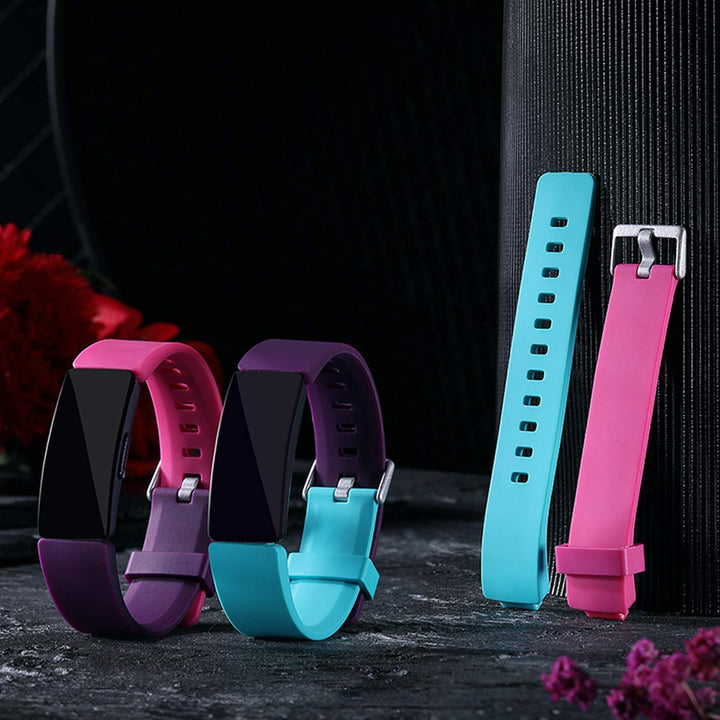 Bands Compatible with Fitbit Inspire 2 Bands for Women, Soft Bands Compatible with Fitbit Inspire Bands, Sports Bands Compatible with Fitbit Inspire HR Bands, Large, Rose Pink, Teal, Plum
