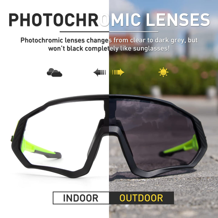 Photochromic Cycling Glasses Men Women Mountain Bike Sunglasses Clear MTB Bicycle Riding