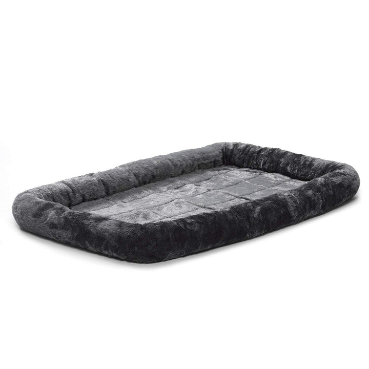 48L-Inch Gray Dog Bed or Cat Bed w/ Comfortable Bolster | Ideal for Extra Large Dog Breeds & Fits a 48-Inch Dog Crate | Easy Maintenance Machine Wash & Dry | 1-Year Warranty
