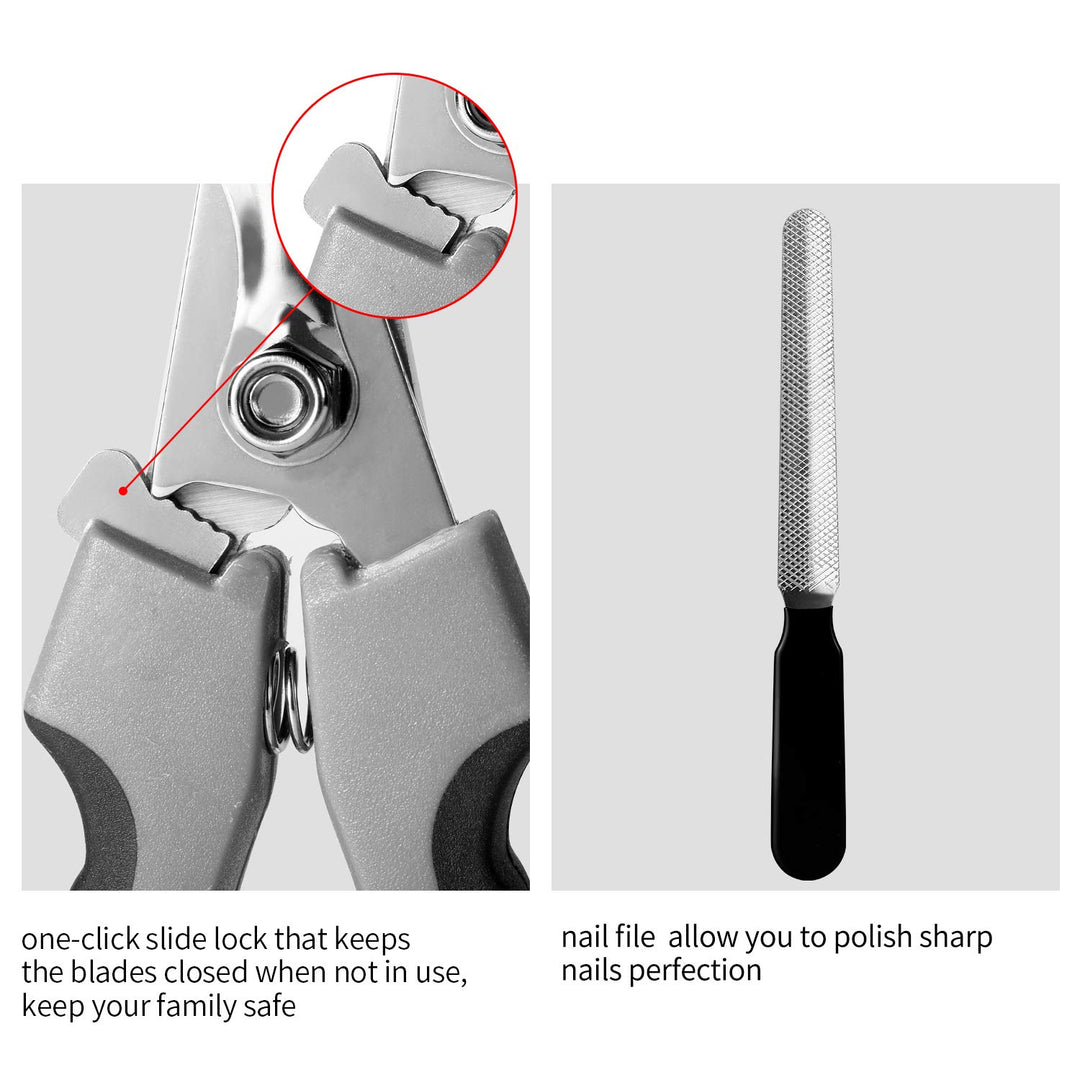 Dog Nail Clippers,Dog Nail Trimmers for Large Breed Dog with Quick Sensor,Safari Professional Cat Nail Clipper with Safety Guard and Nail File.