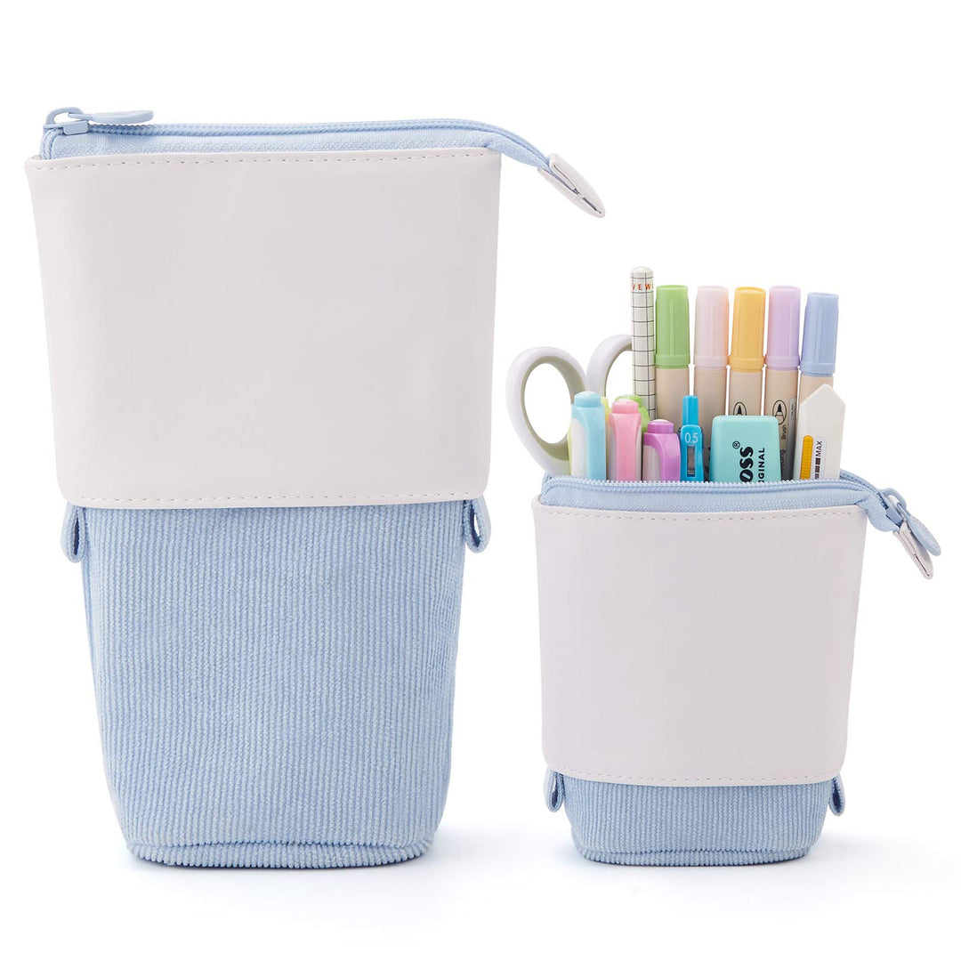 Pencil Case Standing Stationery Bag telescopic Pen Pouch Holder School College office Organizer for Girls Women Adults