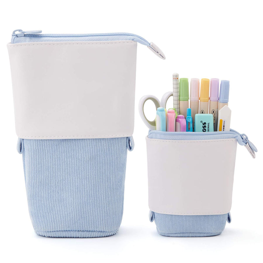 Pencil Case Standing Stationery Bag telescopic Pen Pouch Holder School College office Organizer for Girls Women Adults