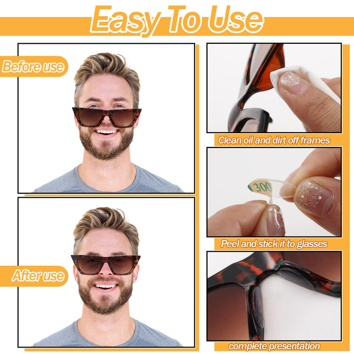 18 Pairs Eyeglasses Nose Pads Glasses Adhesive Silicone Anti-Slip Nosepads for Eyeglass Glasses Sunglasses (Transparent, 1mm)