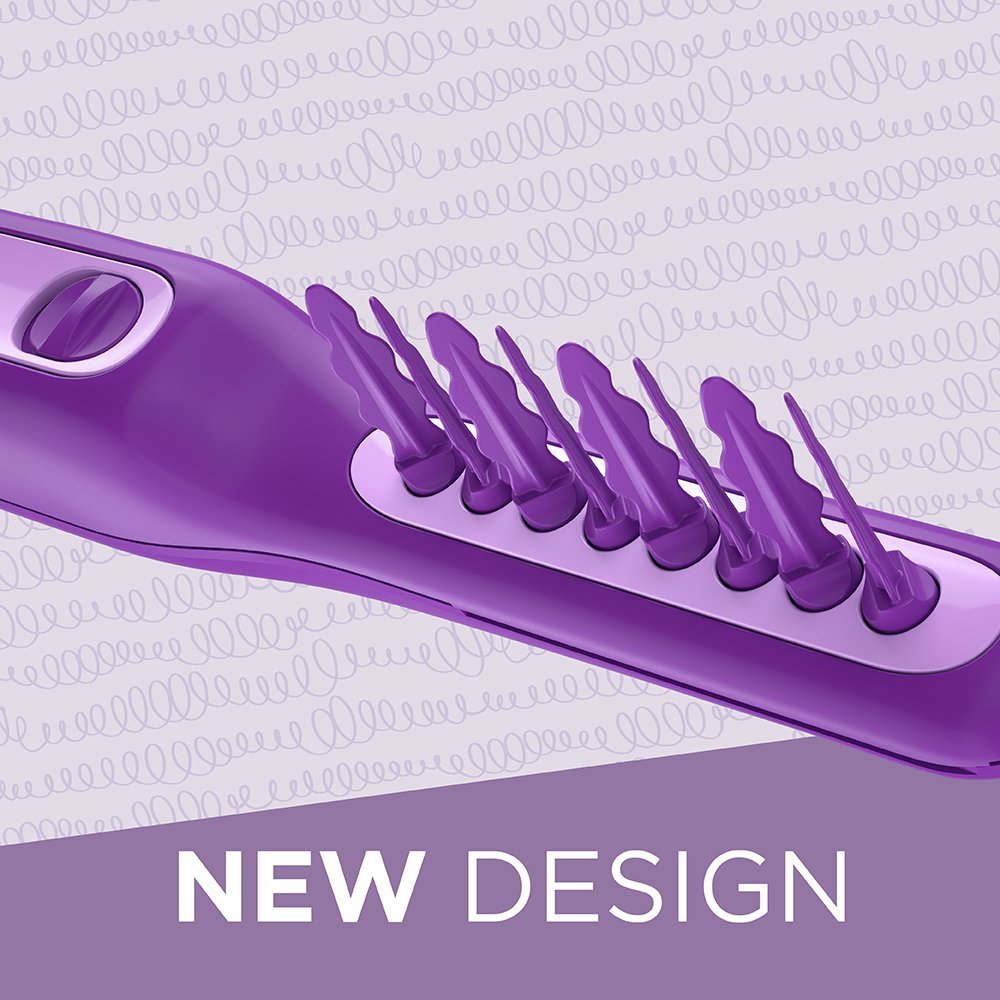 Tame the Mane Thick and Curly Hair Detangling Brush for Kids and Adults, Wet or Dry Detangling, Brush Cover Included, Cordless; Battery Operated, Purple. (Batteries Included)