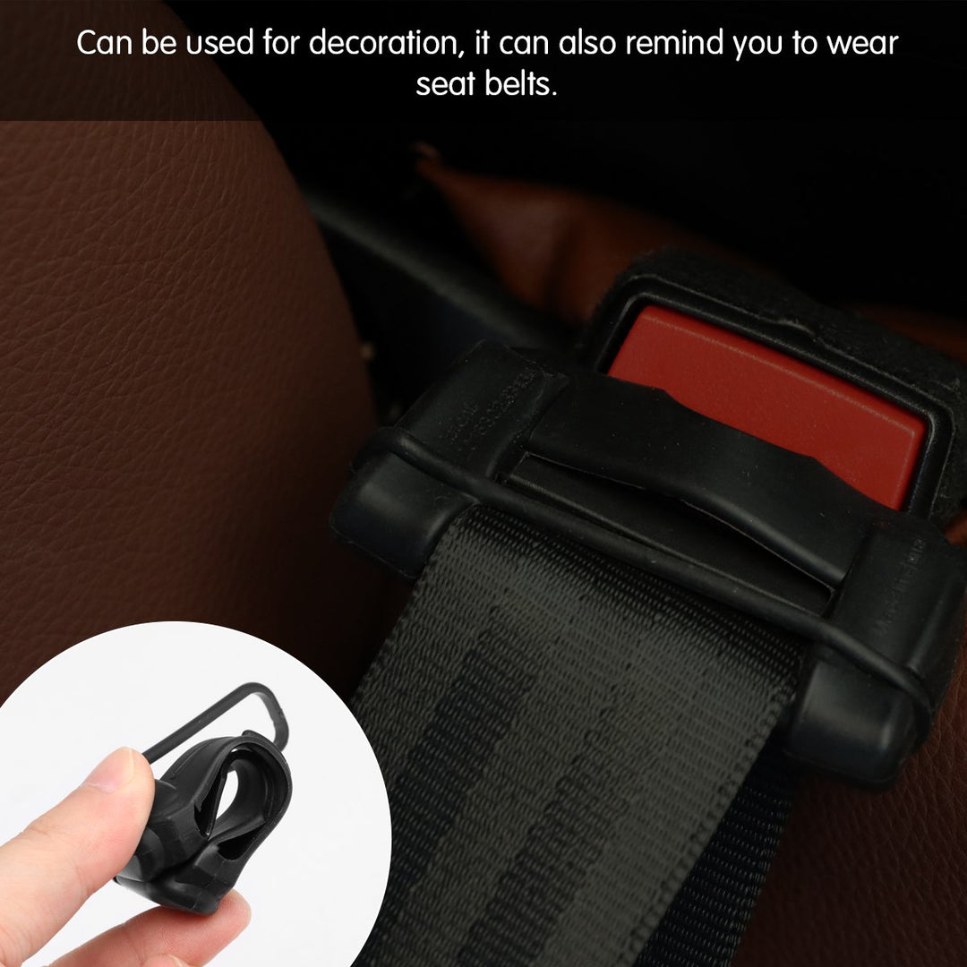 Car Safety Belt Buckle Covers, 2PCS Universal Seat Belt Clips Cover, Anti-Scratch Silicon Seat Belt Buckle Protector, Car Interior Accessories (Black)