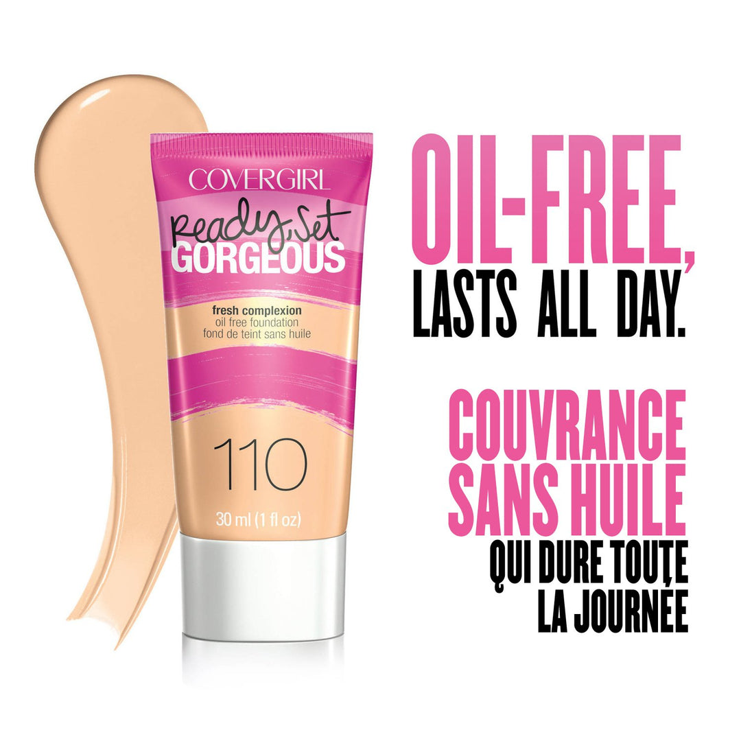 Ready Set Gorgeous Foundation, 1 Tube (1 oz), Creamy Natural Tone, Liquid Foundation, Oil-Free All Day Formula (packaging may vary)