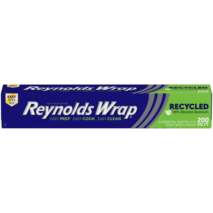 Wrap Recycled Aluminum Foil, Recycled Foil Roll, Made From 100% Recycled Materials, With Secure Easy Open and Close Tab, 200 Sq. Ft.