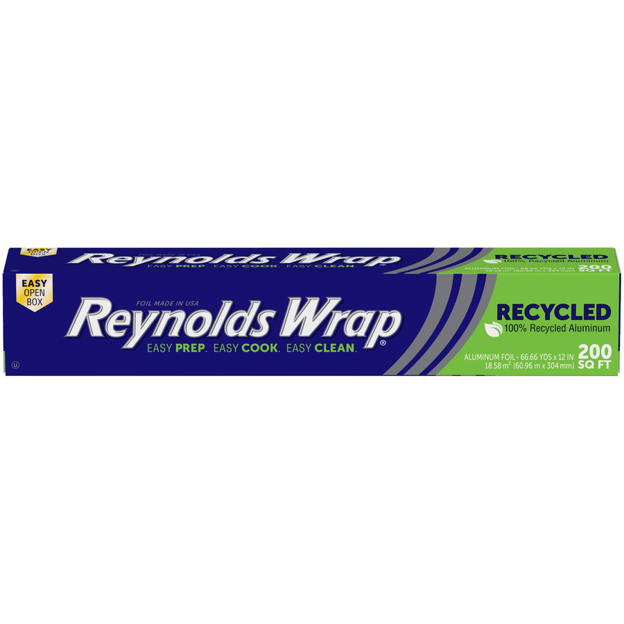 Wrap Recycled Aluminum Foil, Recycled Foil Roll, Made From 100% Recycled Materials, With Secure Easy Open and Close Tab, 200 Sq. Ft.