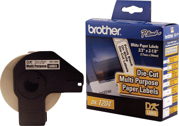 Genuine DK-1204 Multipurpose Paper Label Roll, Die-Cut Paper Labels, Engineered for Excellence, 400 Labels Per Roll