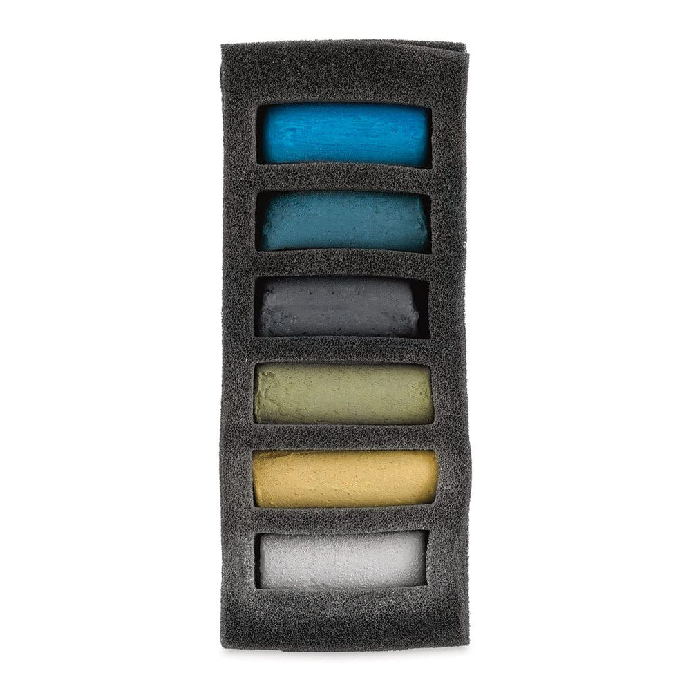 Sennelier Extra-Soft Half Pastel 6 Stick Set, 6 Count (Pack of 1), Seaside