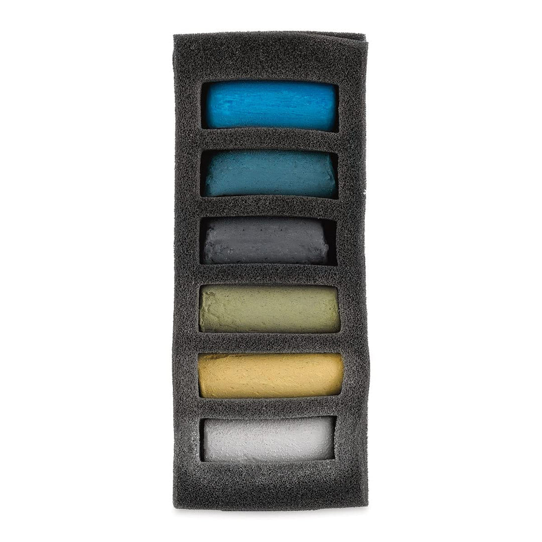 Sennelier Extra-Soft Half Pastel 6 Stick Set, 6 Count (Pack of 1), Seaside