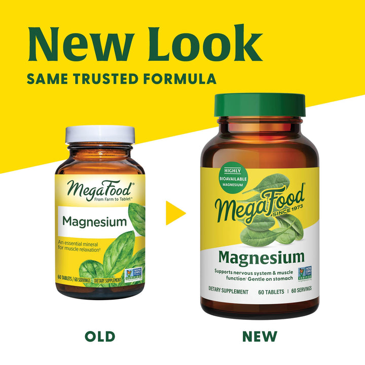 Magnesium - Supports heart & nervous system - Magnesium Supplement with fermented Magnesium Glycinate - Vegan, Gluten-Free, Non-GMO and Kosher - Made Without 9 Food Allergens - 60 Tabs