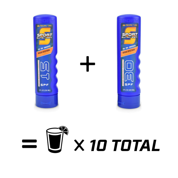 Sport Bottle Sunscreen Flask 2 Pack (16 oz Total) - Hidden Alcohol Travel Flasks - Secret Liquor Containers for Beaches, Cruises, and Sports Events – Includes Funnel & Spout