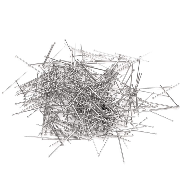 1000PCS Fine Straight Pins, Durable Stainless Steel Dressmaker For Sewing with Plastic Boxes, Flat Head, Satin Pins for Jewelry Making, Sewing Crafts